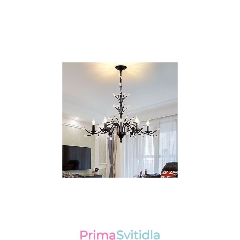 Křišťálový lustr se 6 světly Moderní Současná Tradiční Klasická Vintage Retro Venkovská malba