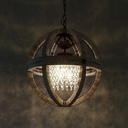 Vintage kovový americký průmyslový půdní malba Barva Dřevěný lustr Lampa interiérová ozdobná závěsná lampa