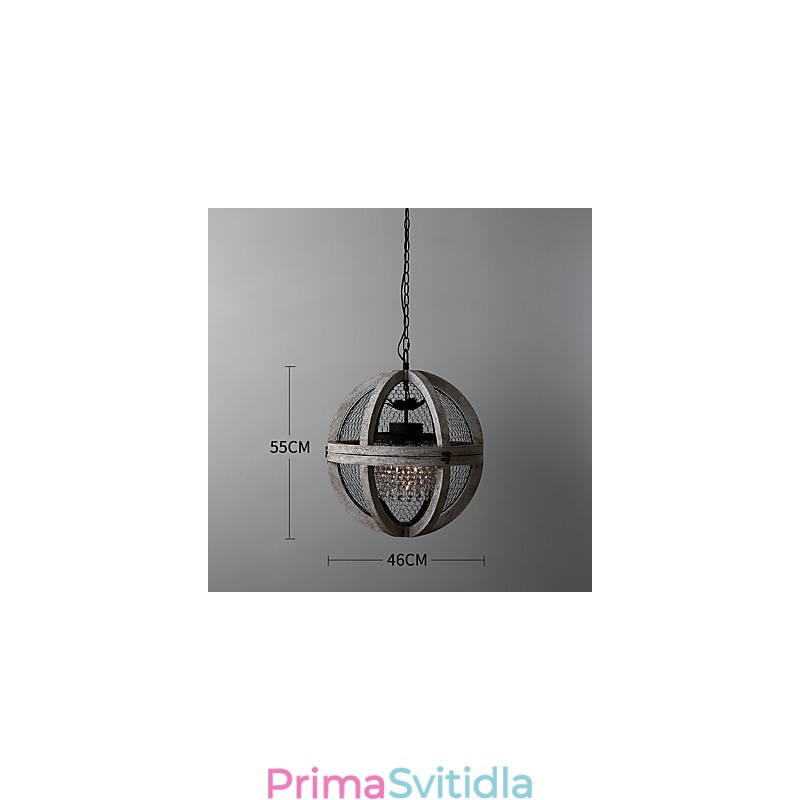 Vintage kovový americký průmyslový půdní malba Barva Dřevěný lustr Lampa interiérová ozdobná závěsná lampa