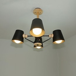 4 světlé vícebarevné makaronové dřevo Vintage obraz s kovovým lustrem