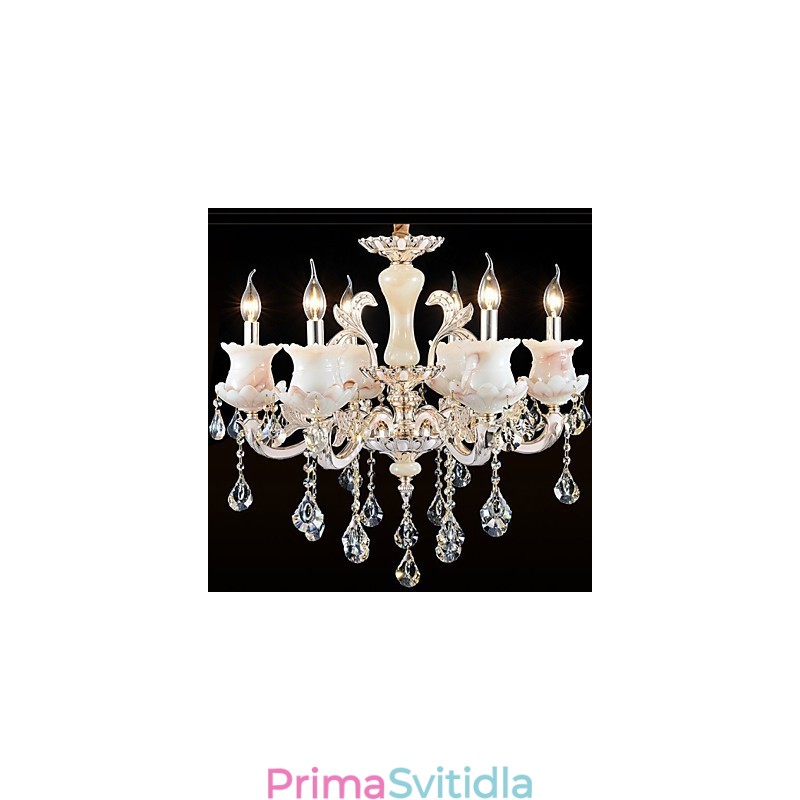 Závěsná křišťálová lampa se svíčkou ze zinkové slitiny evropského stylu