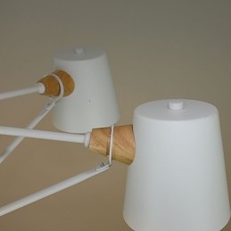 4 světlé vícebarevné makaronové dřevo Vintage obraz s kovovým lustrem