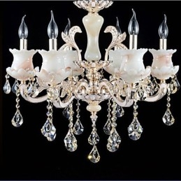 Závěsná křišťálová lampa se svíčkou ze zinkové slitiny evropského stylu
