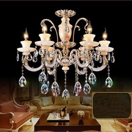 Evropská vysoce kvalitní závěsná lampa Jade Crystal Závěsná lampa Atmosféra Zinková slitina Závěsná lampa Candle Crystal lampa