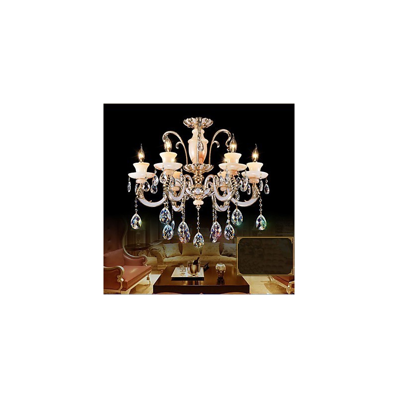 Evropská vysoce kvalitní závěsná lampa Jade Crystal Závěsná lampa Atmosféra Zinková slitina Závěsná lampa Candle Crystal lampa