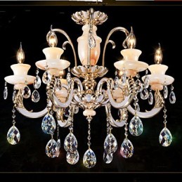 Evropská vysoce kvalitní závěsná lampa Jade Crystal Závěsná lampa Atmosféra Zinková slitina Závěsná lampa Candle Crystal lampa