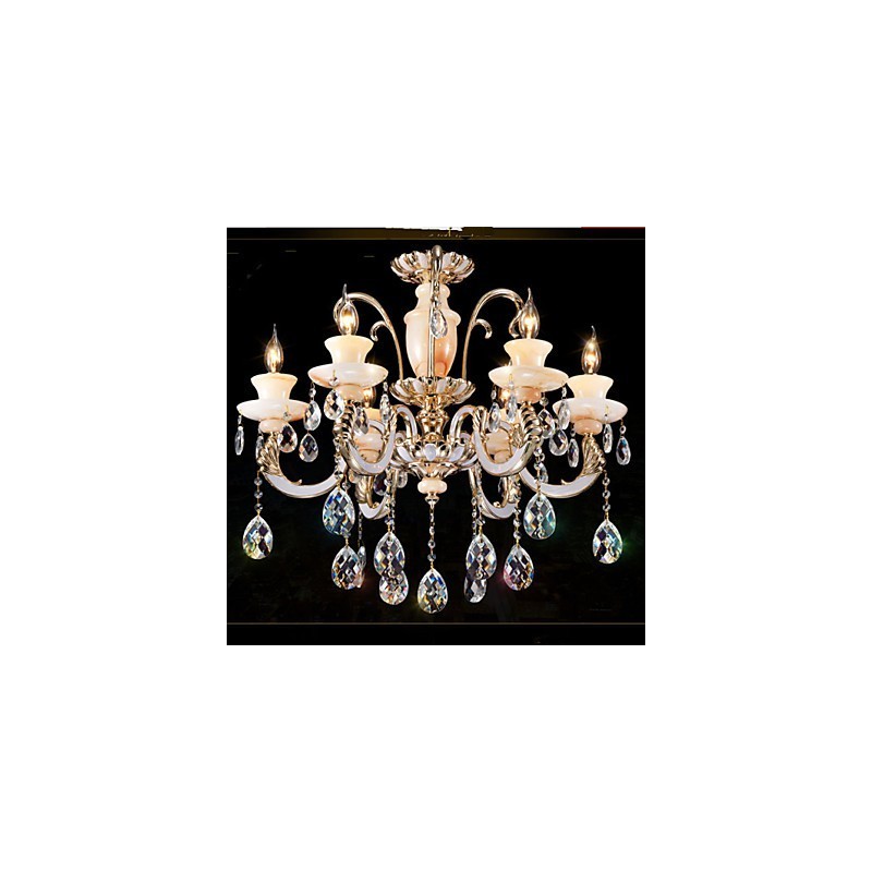 Evropská vysoce kvalitní závěsná lampa Jade Crystal Závěsná lampa Atmosféra Zinková slitina Závěsná lampa Candle Crystal lampa
