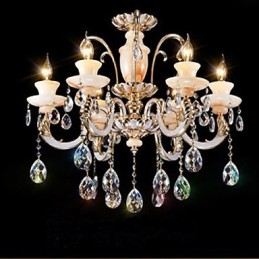 Evropská vysoce kvalitní závěsná lampa Jade Crystal Závěsná lampa Atmosféra Zinková slitina Závěsná lampa Candle Crystal lampa
