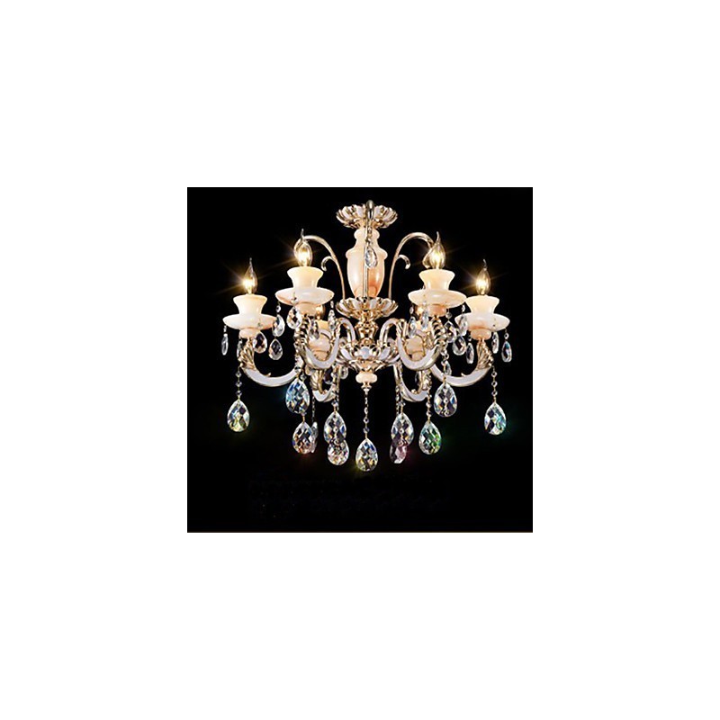 Evropská vysoce kvalitní závěsná lampa Jade Crystal Závěsná lampa Atmosféra Zinková slitina Závěsná lampa Candle Crystal lampa