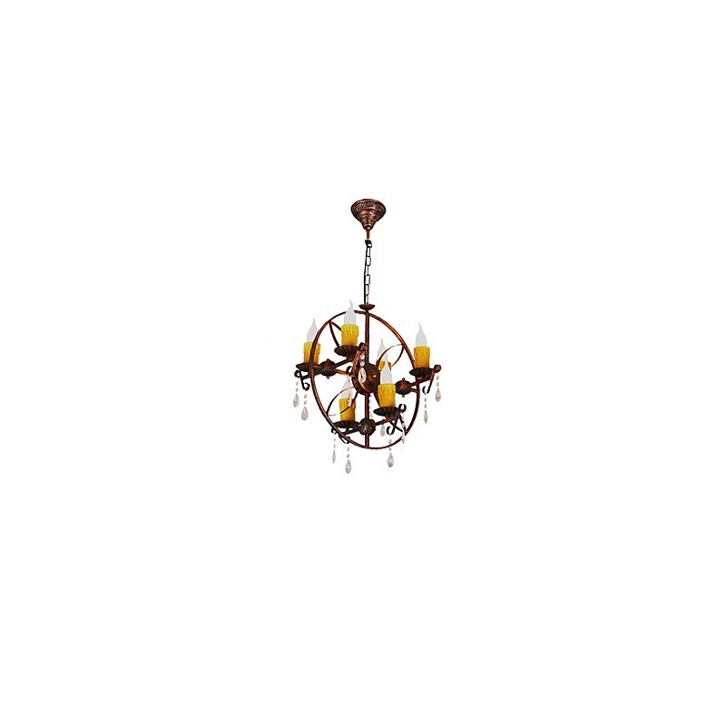 Rustic Lodge Vintage Retro Country Globe Malba pro designéry v mini stylu Kovový lustr