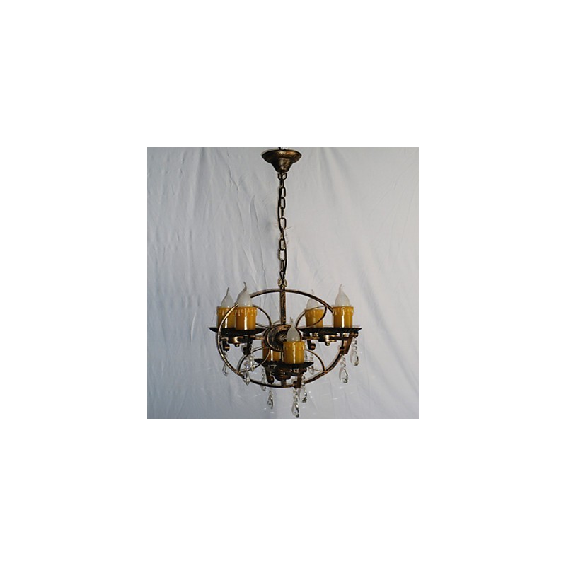 Rustic Lodge Vintage Retro Country Globe Malba pro designéry v mini stylu Kovový lustr