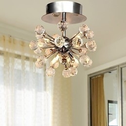 Moderní moderní křišťálový zapuštěný kovový lustr v mini stylu