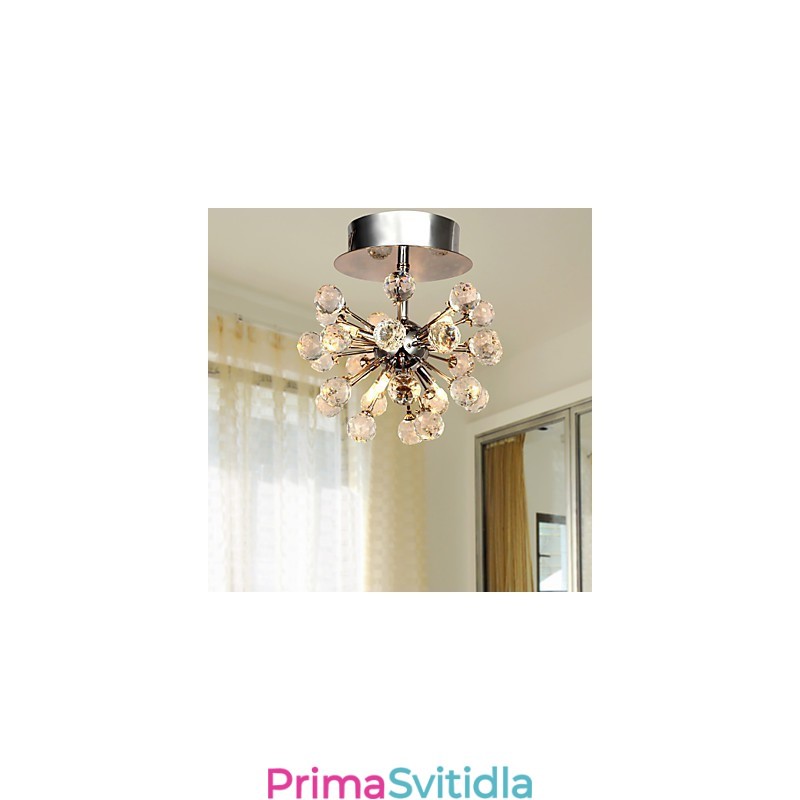 Moderní moderní křišťálový zapuštěný kovový lustr v mini stylu
