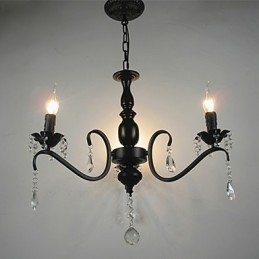 Křišťálový lustr z tepaného železa v evropském stylu Kreativní svíčkové lampy a lucerny