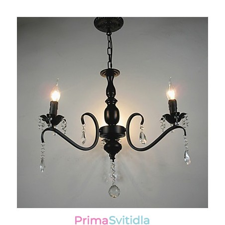 Křišťálový lustr z tepaného železa v evropském stylu Kreativní svíčkové lampy a lucerny