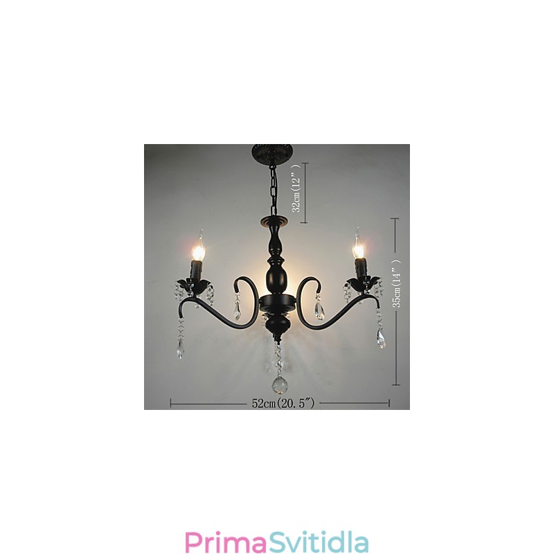 Křišťálový lustr z tepaného železa v evropském stylu Kreativní svíčkové lampy a lucerny