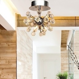 Moderní moderní křišťálový zapuštěný kovový lustr v mini stylu