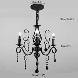 Křišťálová lampa 3 lehké moderní jednoduché nové osvětlení