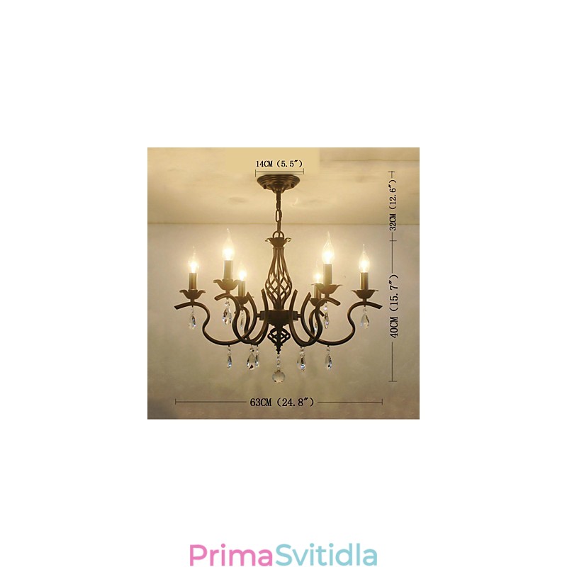 Křišťálový lustr v evropském stylu Jídelní světla Jednoduché kreativní svíčky Lampy a lucerny Novinka Lightig
