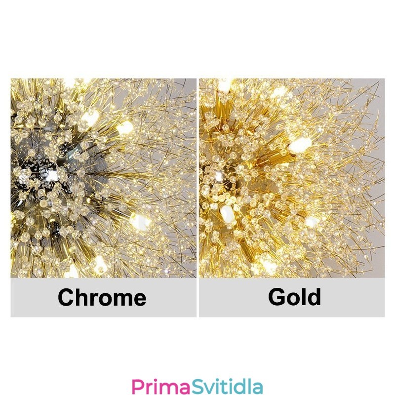 Ohňostroj Globe Pampeliška Chrome Feature Crystal Metal Luster