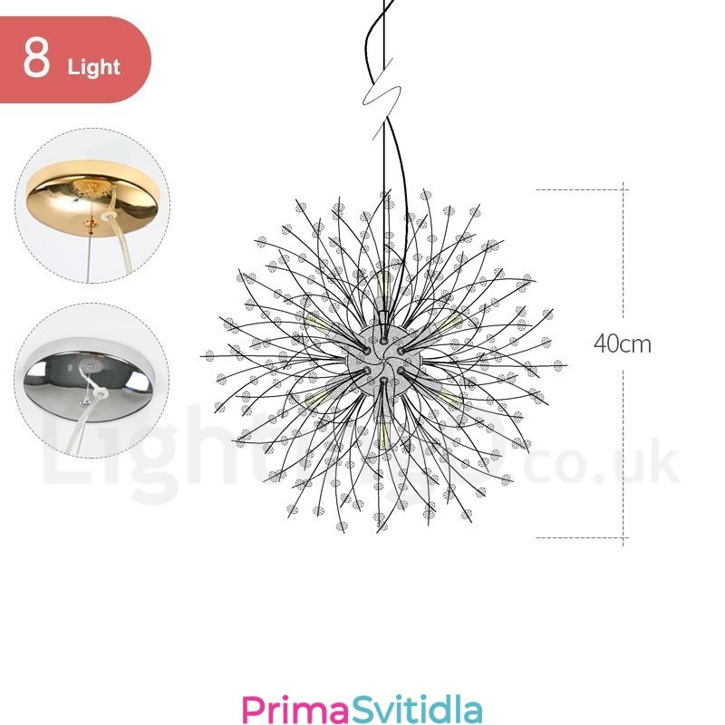 Ohňostroj Globe Pampeliška Chrome Feature Crystal Metal Luster
