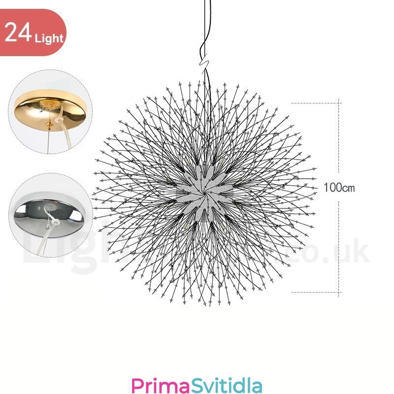 Ohňostroj Globe Pampeliška Chrome Feature Crystal Metal Luster