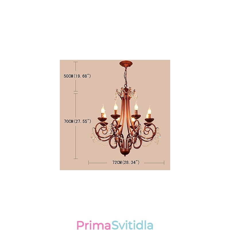 Lustr s 8 světly Moderní Současný Tradiční Lodge Vintage Retro Country Malba Funkce pro křišťálový kov