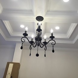 Tradiční křišťálový lustr interiérové osvětlení 5 svíček Jednoduchý lustr