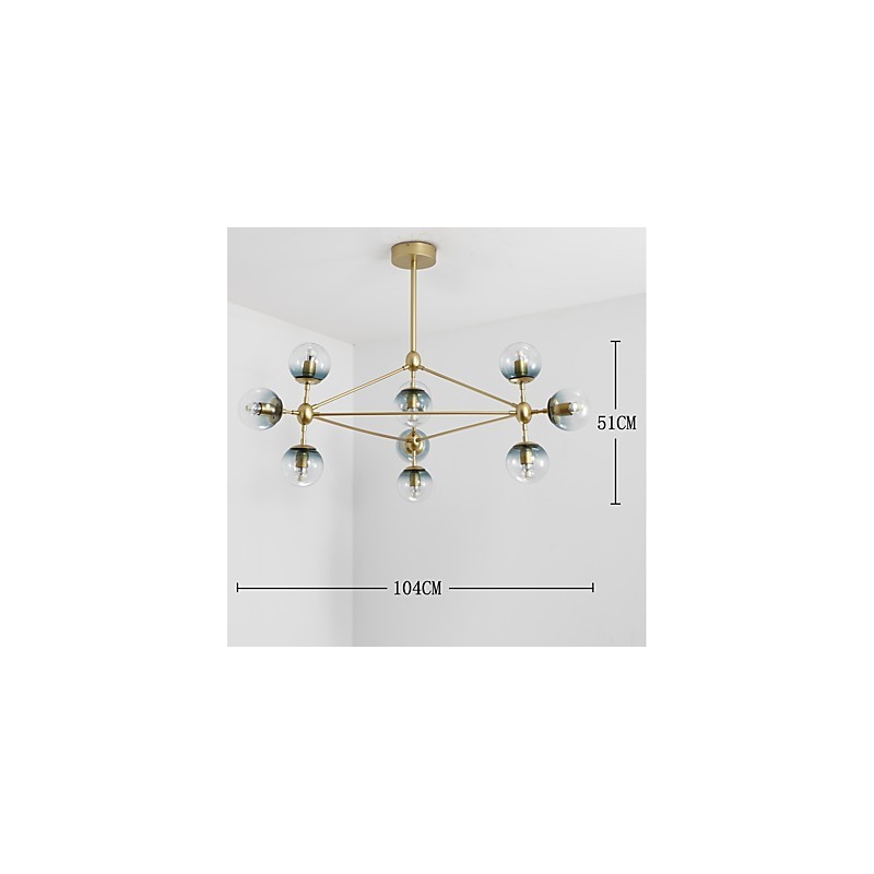 Závěsná lampa v moderním evropském stylu Modo Kovové sklo ve vstupní hale Dekorativní průmyslová lustrová lampa