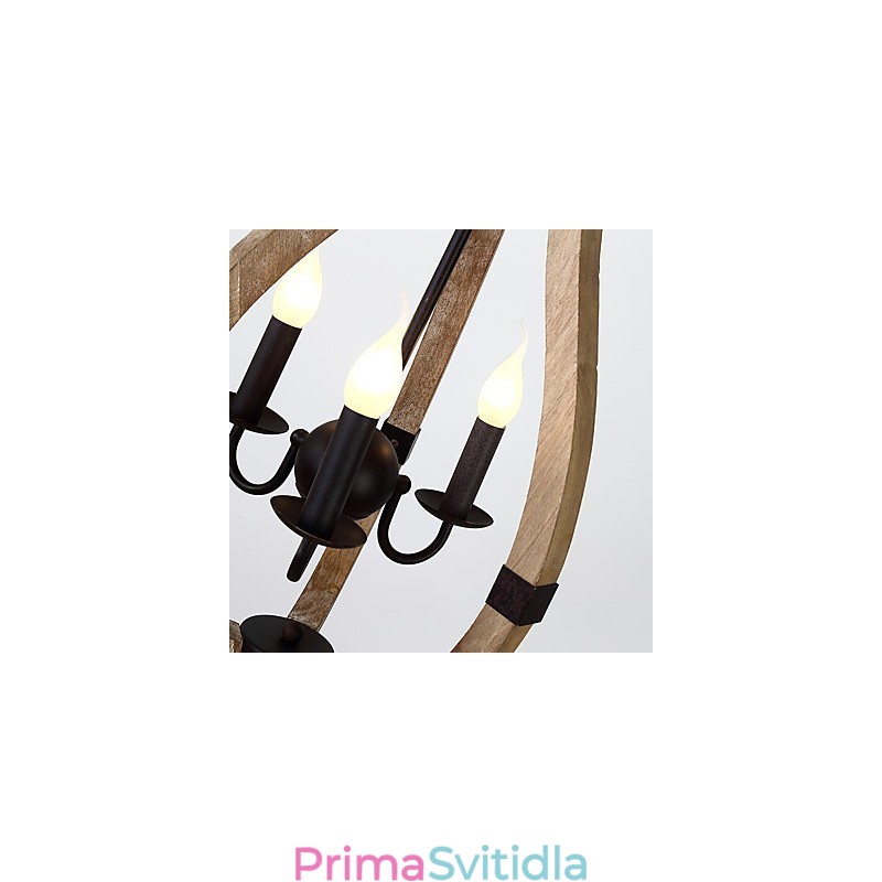 Tři lehké vintage malba Mini styl Dřevěný bambusový lustr Lampa ozdobná závěsná lampa
