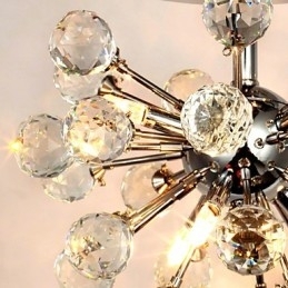 Moderní moderní křišťálový zapuštěný kovový lustr v mini stylu