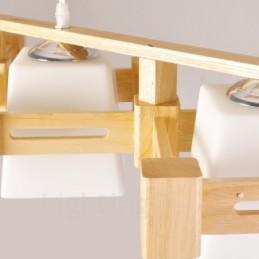 3 Závěsné svítidlo ze světlého dřeva Moderní moderní severský styl s látkovým stínidlem