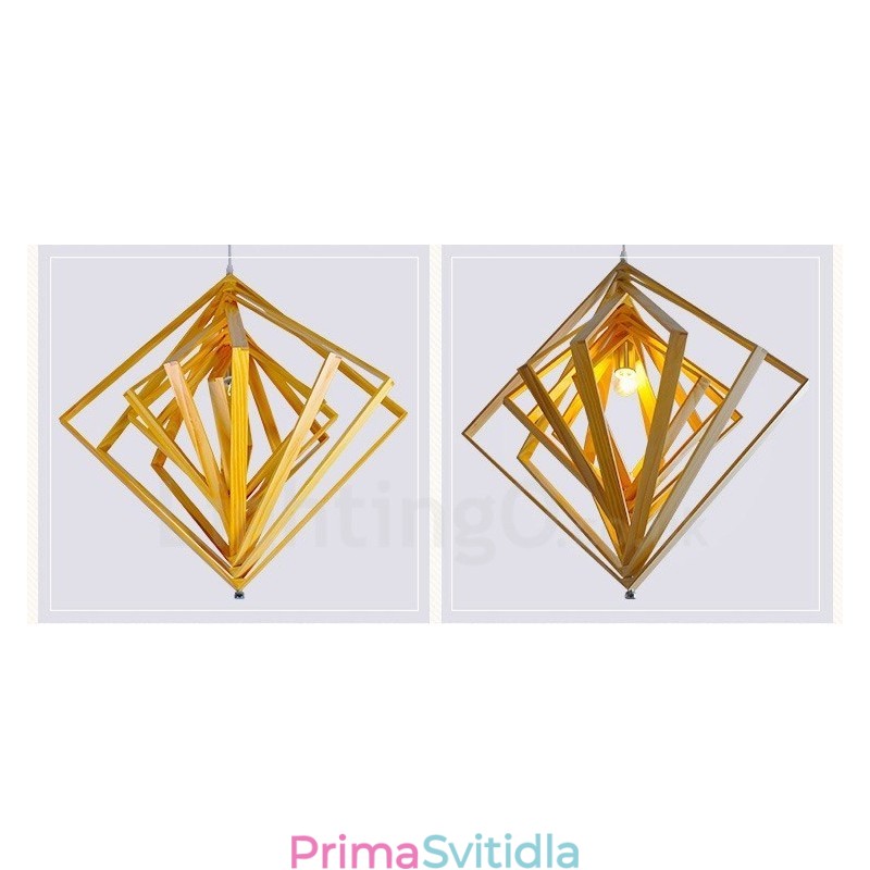 1 Závěsné svítidlo ze světlého dřeva Moderní moderní severský styl s dřevěným stínidlem