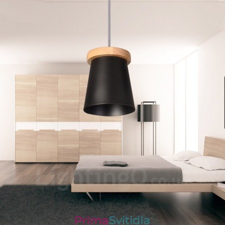 1 Závěsné svítidlo ze světlého dřeva Moderní moderní severský styl s železným stínidlem 1 Závěsné svítidlo ze světlého dřeva Moderní moderní severský styl s železným stínidlem