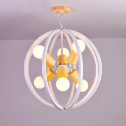 6 Light Iron Retro Vintage závěsné svítidlo s Iron Shade
