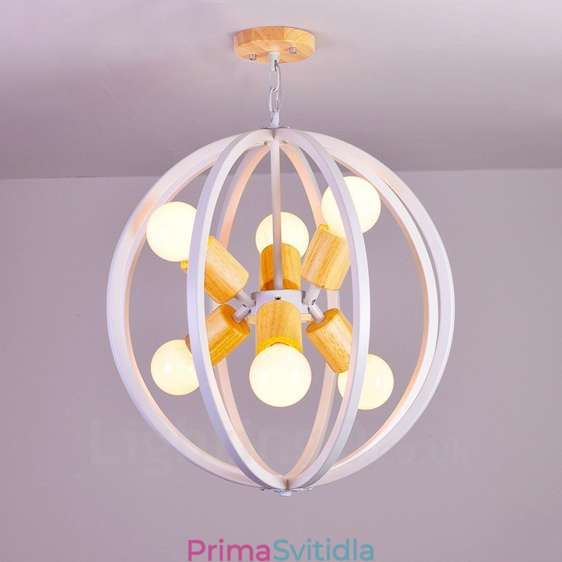6 Light Iron Retro Vintage závěsné svítidlo s Iron Shade
