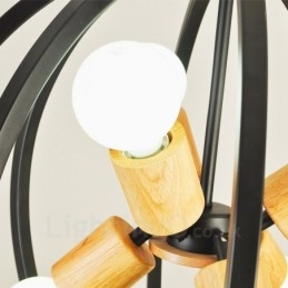 6 Light Iron Retro Vintage závěsné svítidlo s Iron Shade
