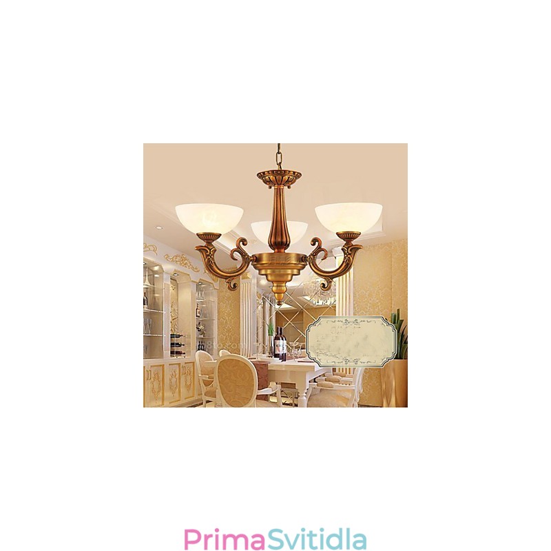 Mramorová lampa v čínském stylu Chandelier Full Copper lampa Chandelier