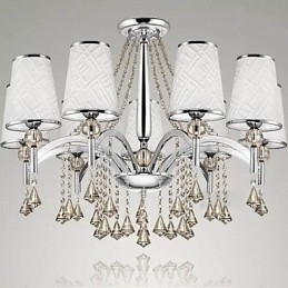 Moderní moderní křišťálový chromový kovový lustr