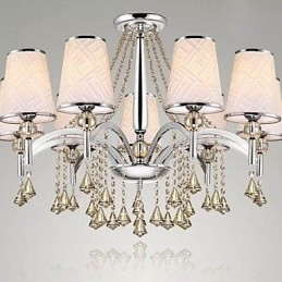 Moderní moderní křišťálový chromový kovový lustr