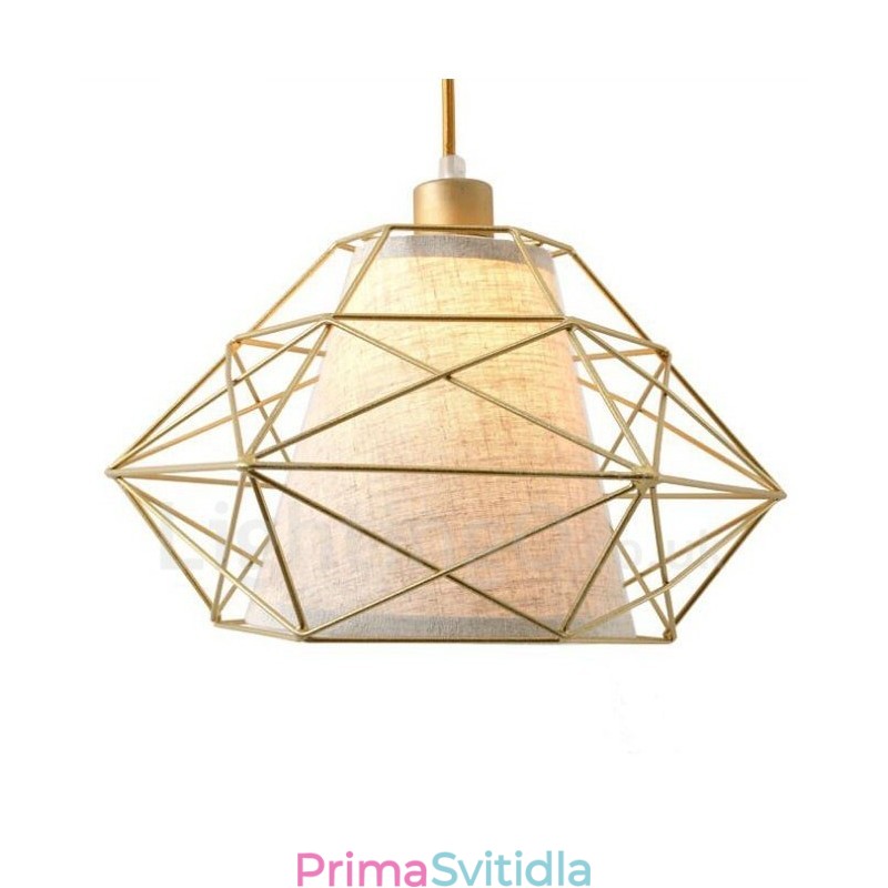 1 lehké retro vintage černé železné závěsné svítidlo s látkovými stínidly