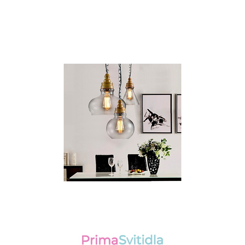3 Lehké Závěsné svítidlo na kovový lustr v moderním současném mini stylu