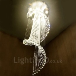 15 světel Moderní křišťálové stropní závěsné světlo Vnitřní lustr Osvětlovací lampy Svítidla s žárovkami