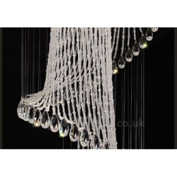 15 světel Moderní křišťálové stropní závěsné světlo Vnitřní lustr Osvětlovací lampy Svítidla s žárovkami