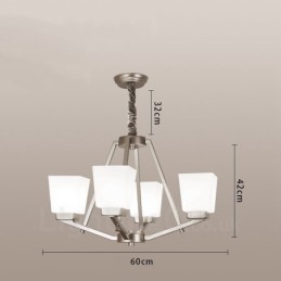 4 světla Chromové závěsné svítidlo Vnitřní moderní lustr Domácí závěsná svítidla Svítidla se skleněnými stínidly