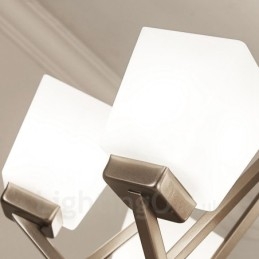 4 světla Chromové závěsné svítidlo Vnitřní moderní lustr Domácí závěsná svítidla Svítidla se skleněnými stínidly