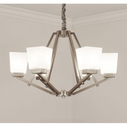 6 světel Chromové závěsné svítidlo Vnitřní moderní lustr Domácí závěsná svítidla Svítidla se skleněnými stínidly