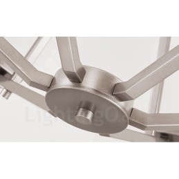 6 světel Chromové závěsné svítidlo Vnitřní moderní lustr Domácí závěsná svítidla Svítidla se skleněnými stínidly