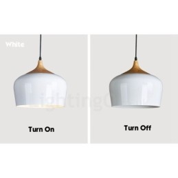 1 Lehká moderní současná závěsná lampa s bílým červeným modrým odstínem