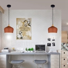 1 Lehká moderní současná závěsná lampa s bílým červeným modrým odstínem